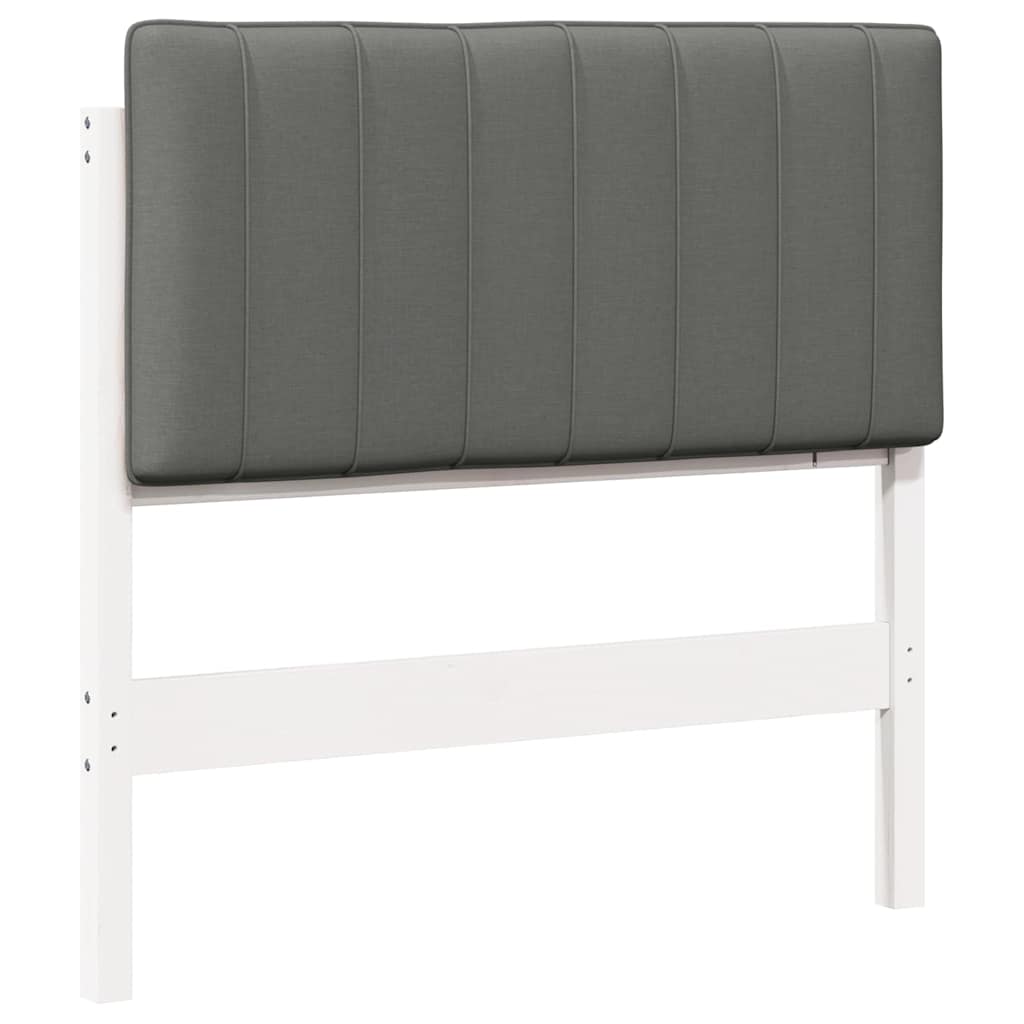 Testiera imbottita Bianco e grigio chiaro 90 cm Pino massello