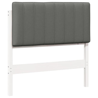 Testiera imbottita Bianco e grigio chiaro 90 cm Pino massello