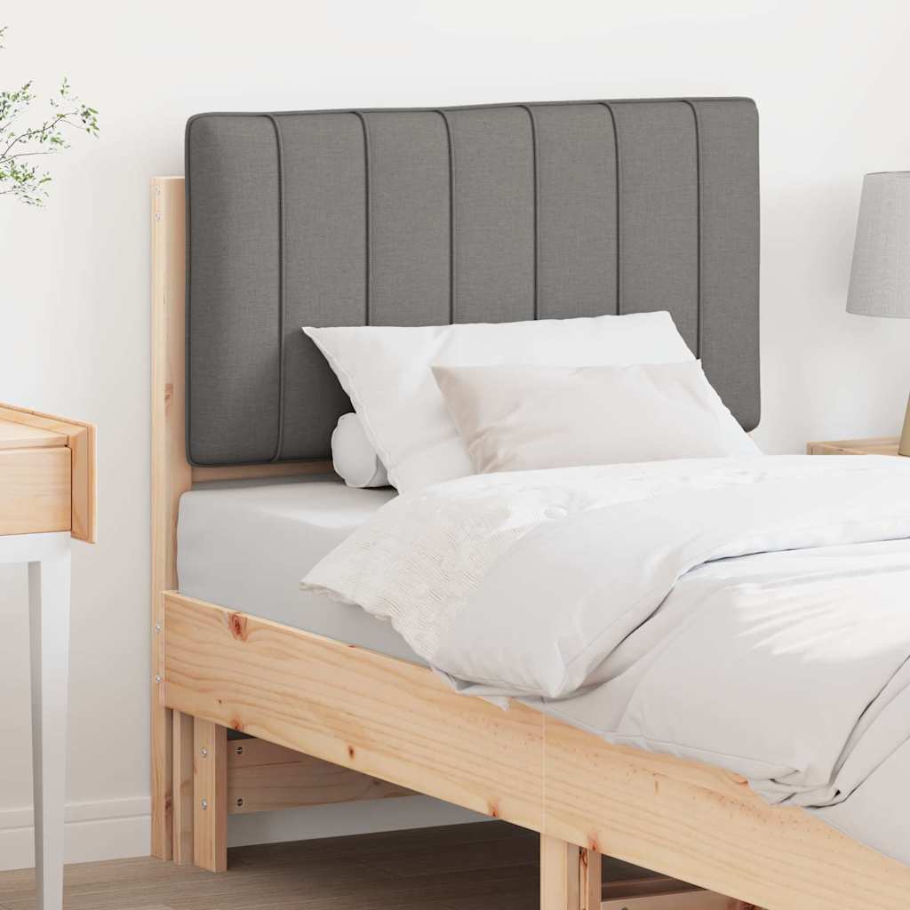 Testiera imbottita Marrone e Grigio Chiaro 80 cm Pino massello
