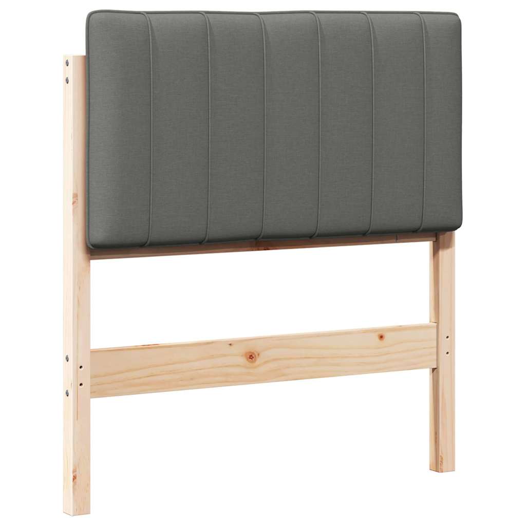 Testiera imbottita Marrone e Grigio Chiaro 80 cm Pino massello