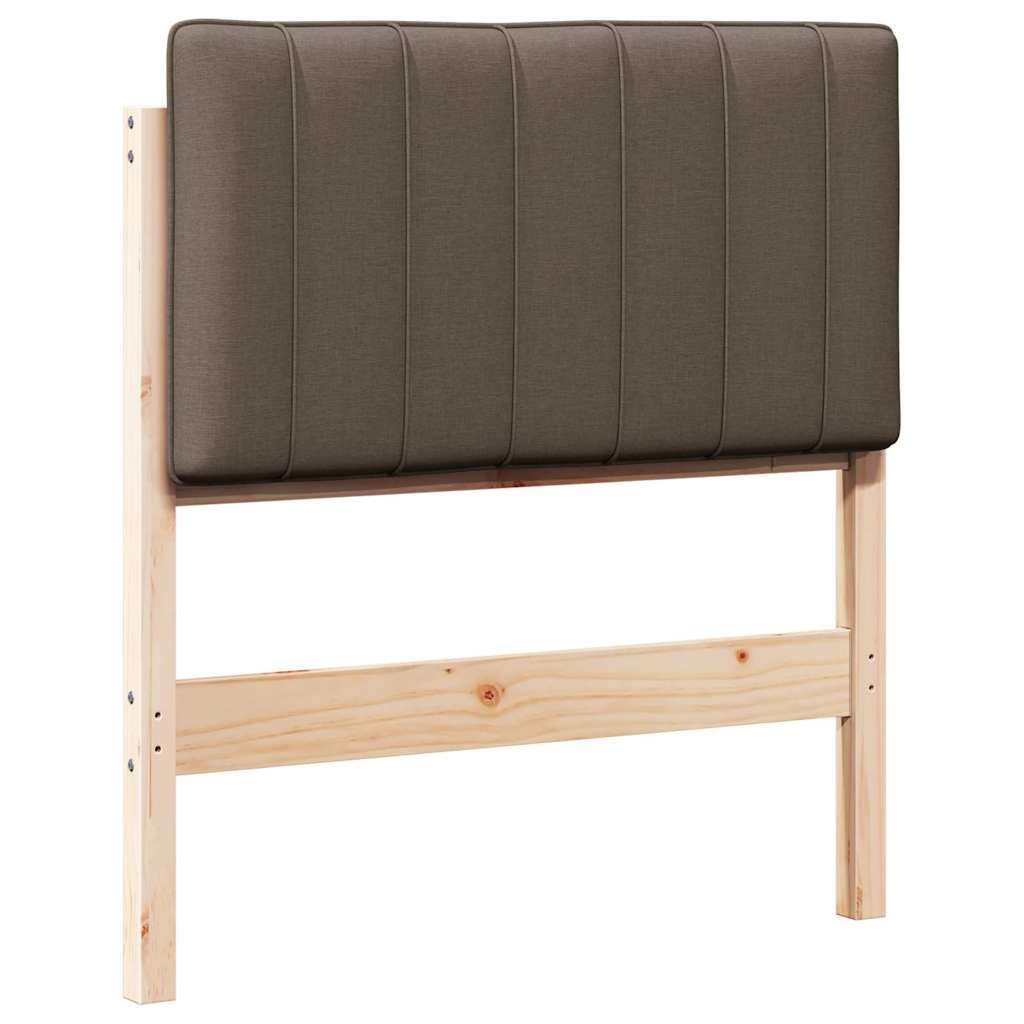 Testiera imbottita Marrone e taupe 80 cm Pino massello