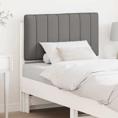Testiera imbottita Bianco e grigio chiaro 80 cm Pino massello