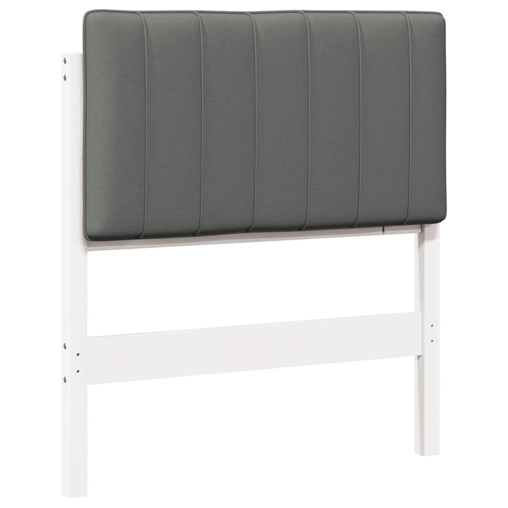 Testiera imbottita Bianco e grigio chiaro 80 cm Pino massello
