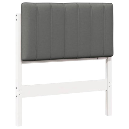 Testiera imbottita Bianco e grigio chiaro 80 cm Pino massello