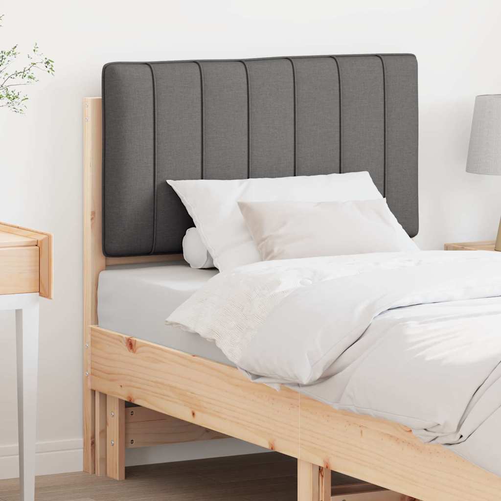 Testiera imbottita Marrone e grigio scuro 75 cm Pino massello