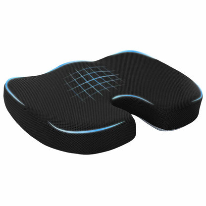 Cuscino per la seduta Nero 47 x 36,5 x 8 cm Schiuma Memory