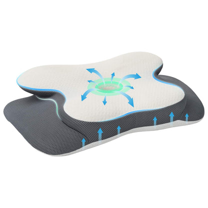 Cuscino per Collo Bianco 58 x 37,5 x 12 cm Schiuma Memory
