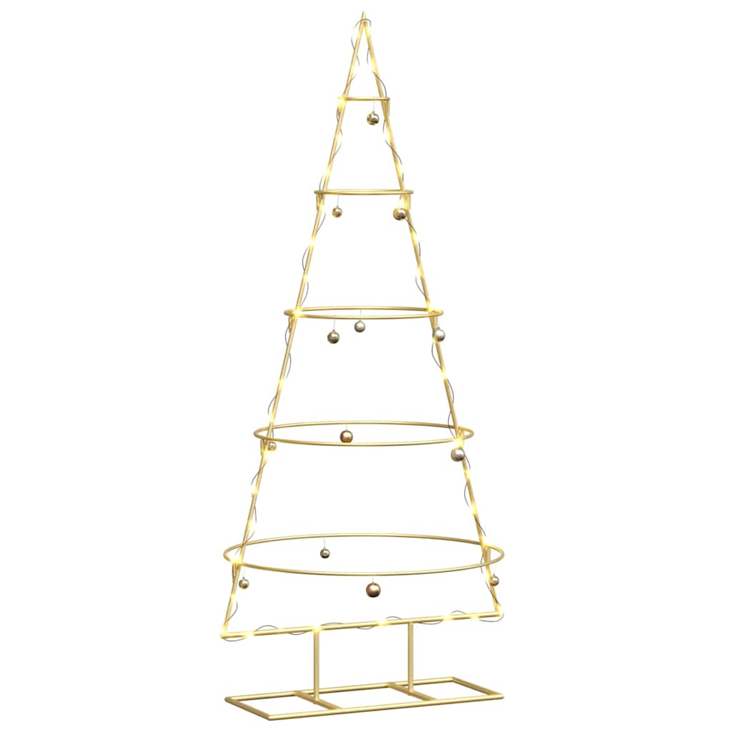 Albero di Natale in metallo con supporto Oro 124,5 cm