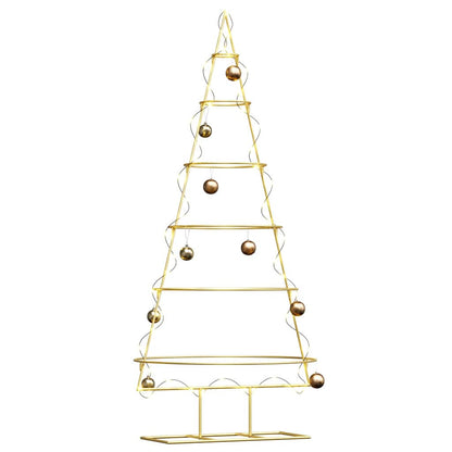 Albero di Natale in metallo con supporto Oro 148 cm