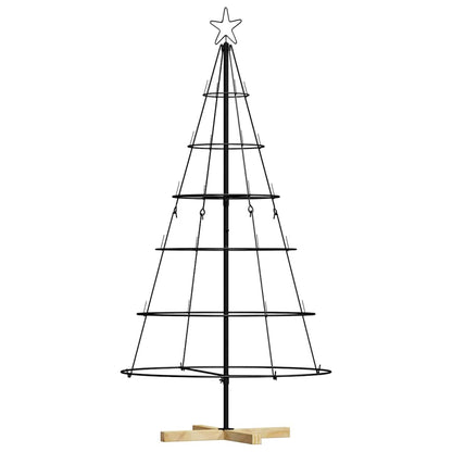Albero a Cono di Natale con supporto Nero 154 cm Acciaio