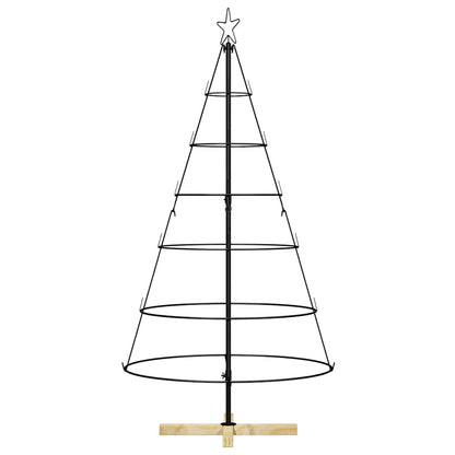 Albero a Cono di Natale con supporto Nero 154 cm Acciaio