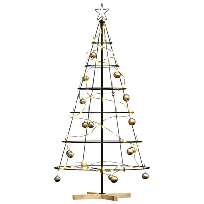 Albero a Cono di Natale con supporto Nero 154 cm Acciaio