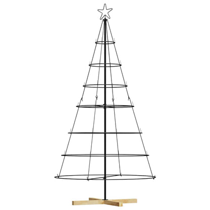 Albero a Cono di Natale con supporto Nero 180,5 cm Acciaio