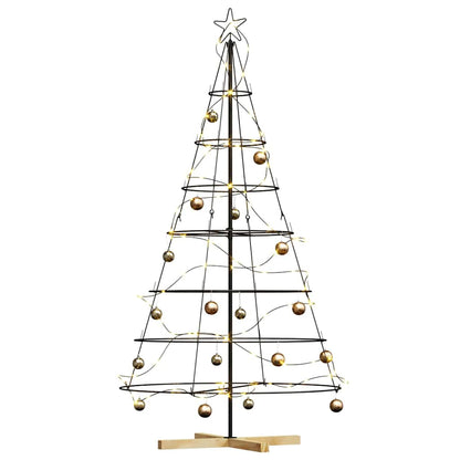 Albero a Cono di Natale con supporto Nero 180,5 cm Acciaio