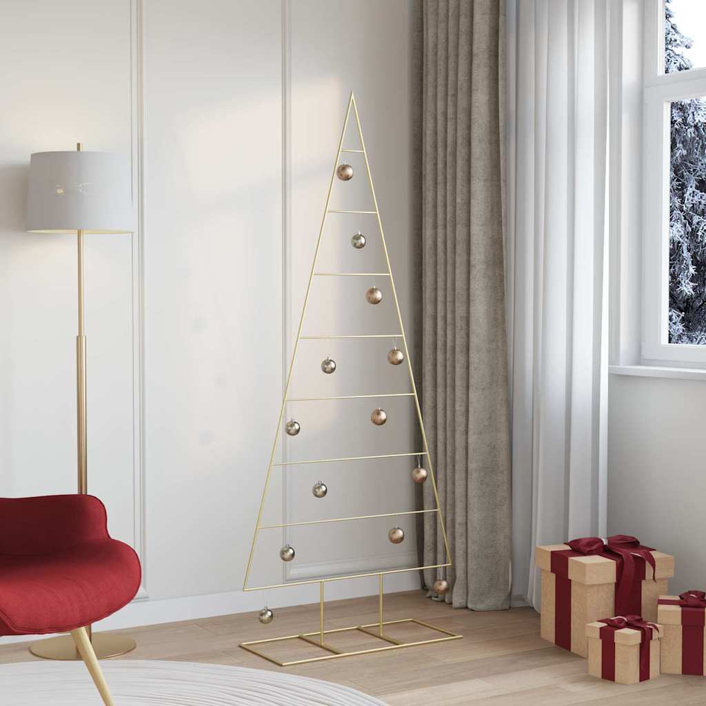 Albero di Natale in metallo con supporto Oro 181 cm