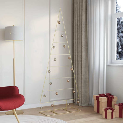 Albero di Natale in metallo con supporto Oro 211 cm