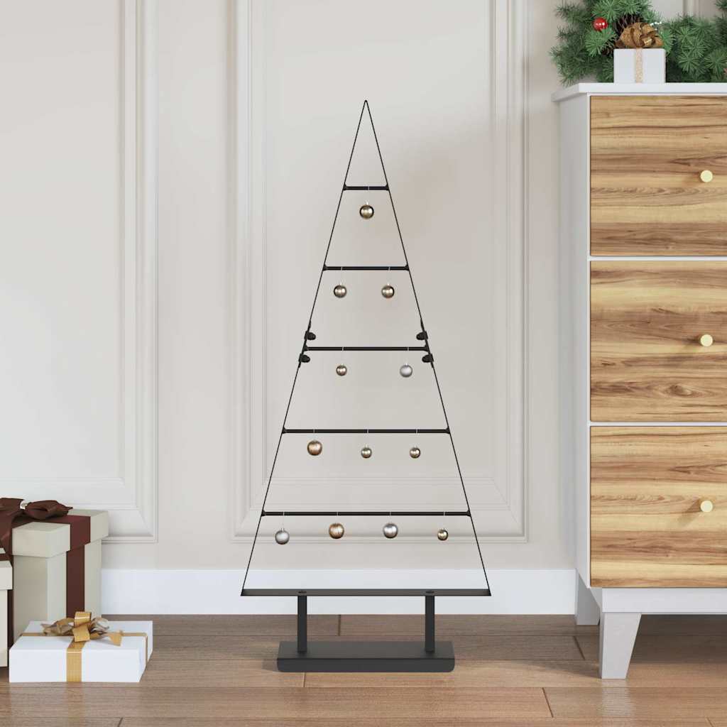 Albero di Natale in metallo con supporto Nero 90 cm Acciaio