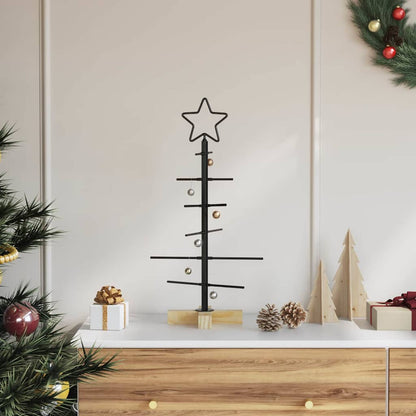 Albero di Natale in metallo con supporto Nero 59,5 cm