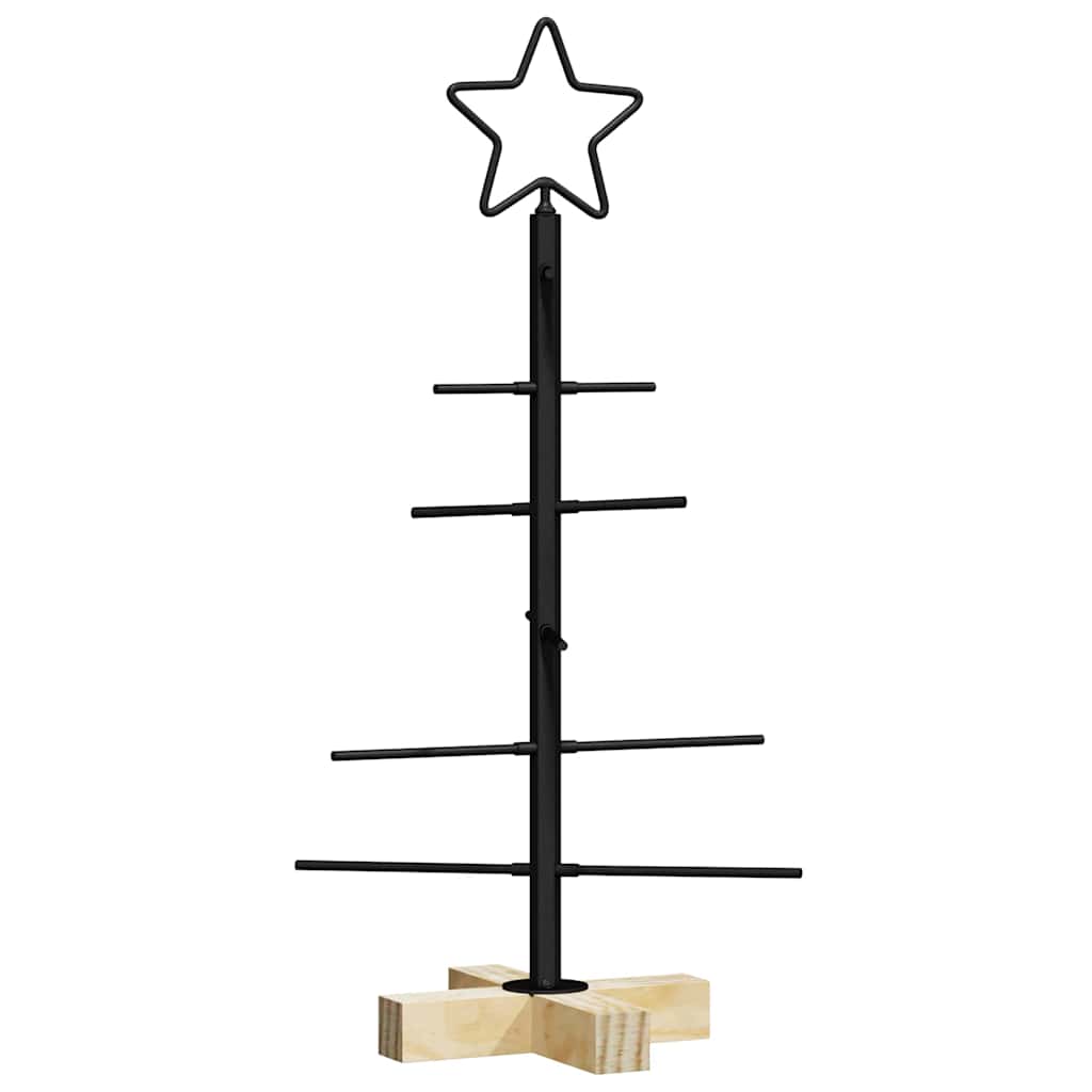 Albero di Natale in metallo con supporto Nero 59,5 cm