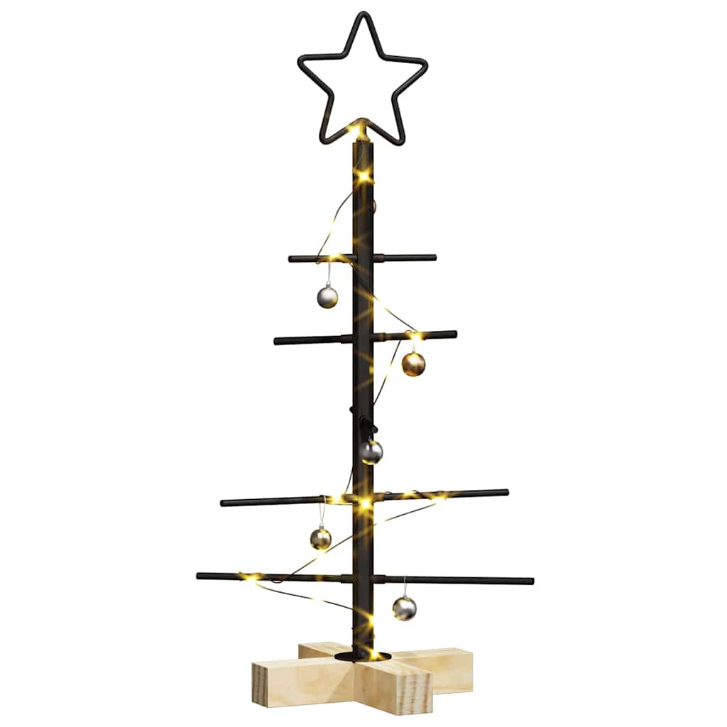 Albero di Natale in metallo con supporto Nero 59,5 cm