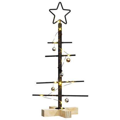 Albero di Natale in metallo con supporto Nero 59,5 cm