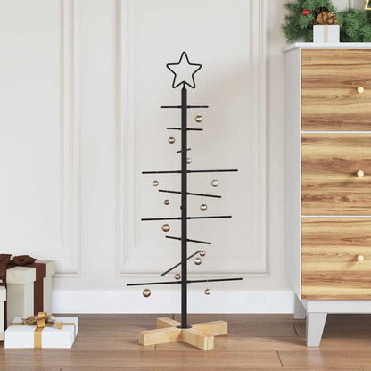 Albero di Natale in metallo con supporto Nero 89 cm