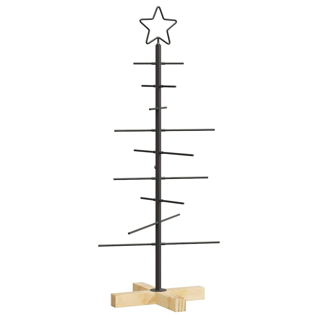 Albero di Natale in metallo con supporto Nero 89 cm