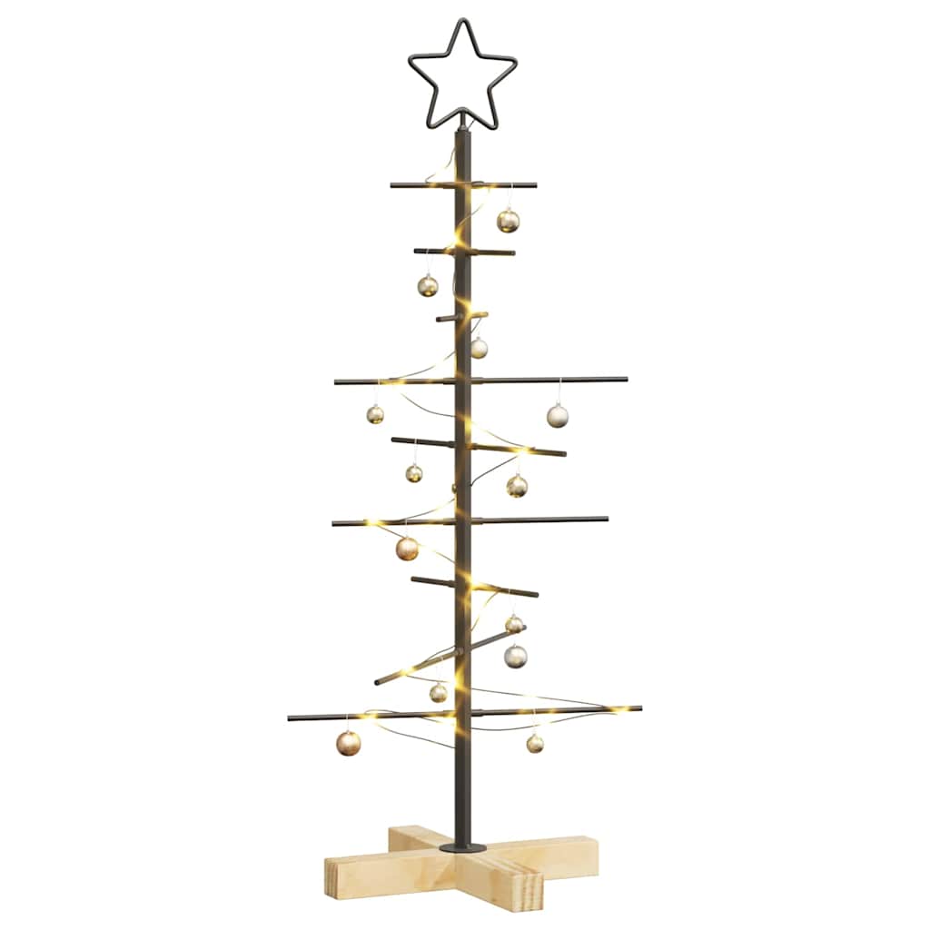 Albero di Natale in metallo con supporto Nero 89 cm