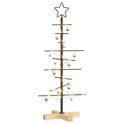 Albero di Natale in metallo con supporto Nero 89 cm