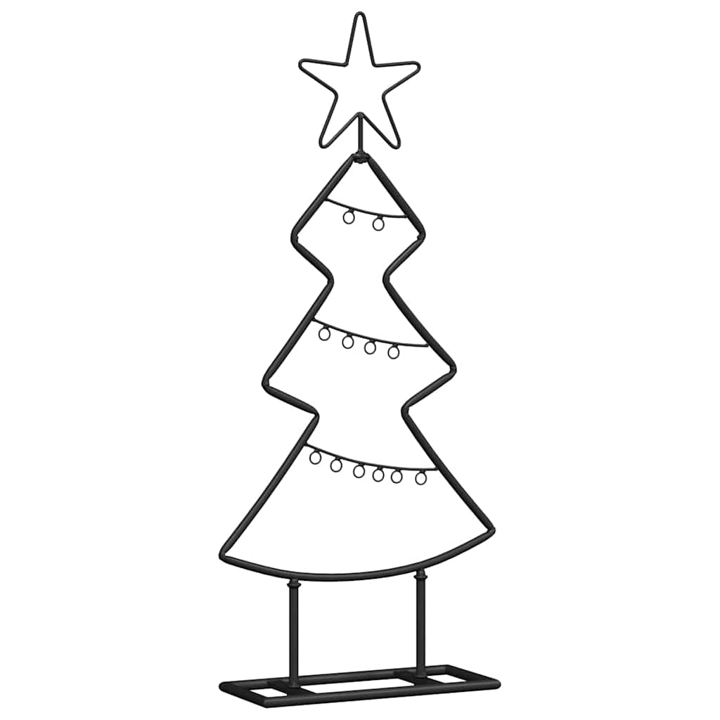 Albero di Natale in metallo con supporto Nero 60 cm Acciaio