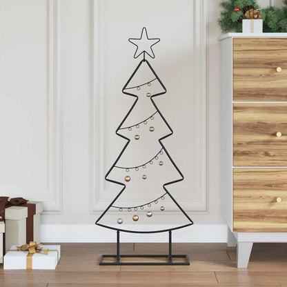 Albero di Natale in metallo con supporto Nero 90,5 cm Acciaio