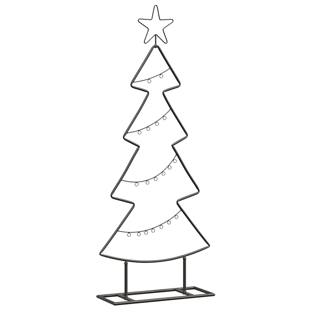 Albero di Natale in metallo con supporto Nero 90,5 cm Acciaio