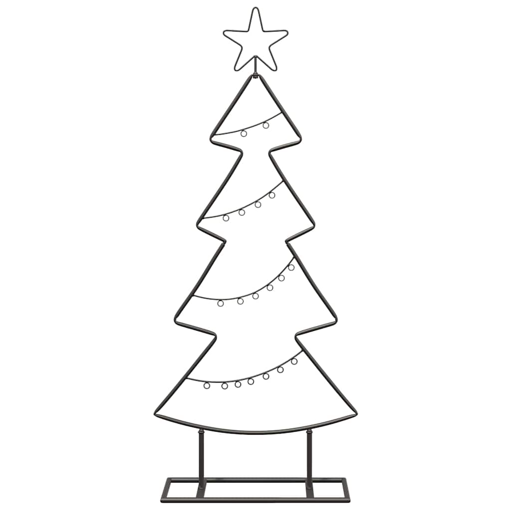 Albero di Natale in metallo con supporto Nero 90,5 cm Acciaio