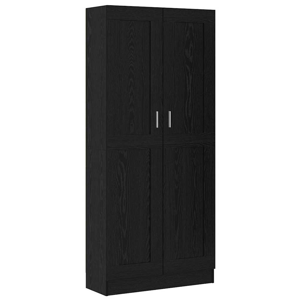Armadio per Libri Rovere Nero 82,5 x 30,5 x 185 cm