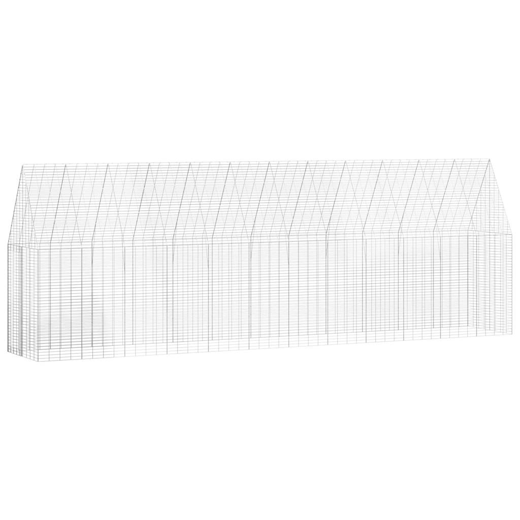 Gabbia per polli 2 pcs Argento 600 x 100 x 210 cm