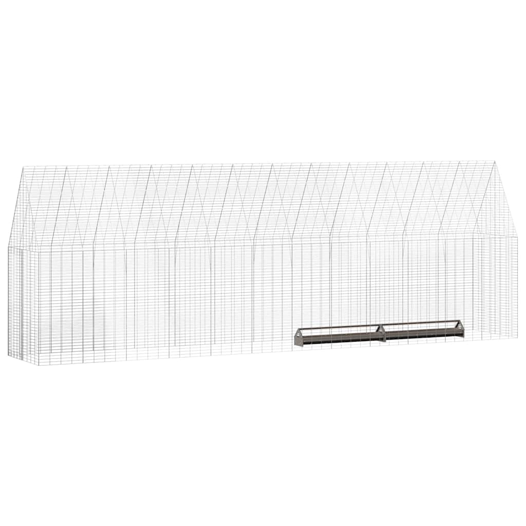 Gabbia per polli 2 pcs Argento 600 x 100 x 210 cm