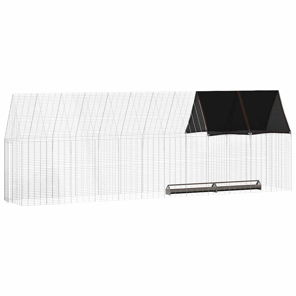 Gabbia per polli 2 pcs Argento 600 x 100 x 210 cm