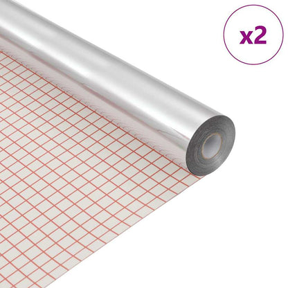 Film Specchiante Autoadesivo 60 x 200 cm 2 pcs Argento PET