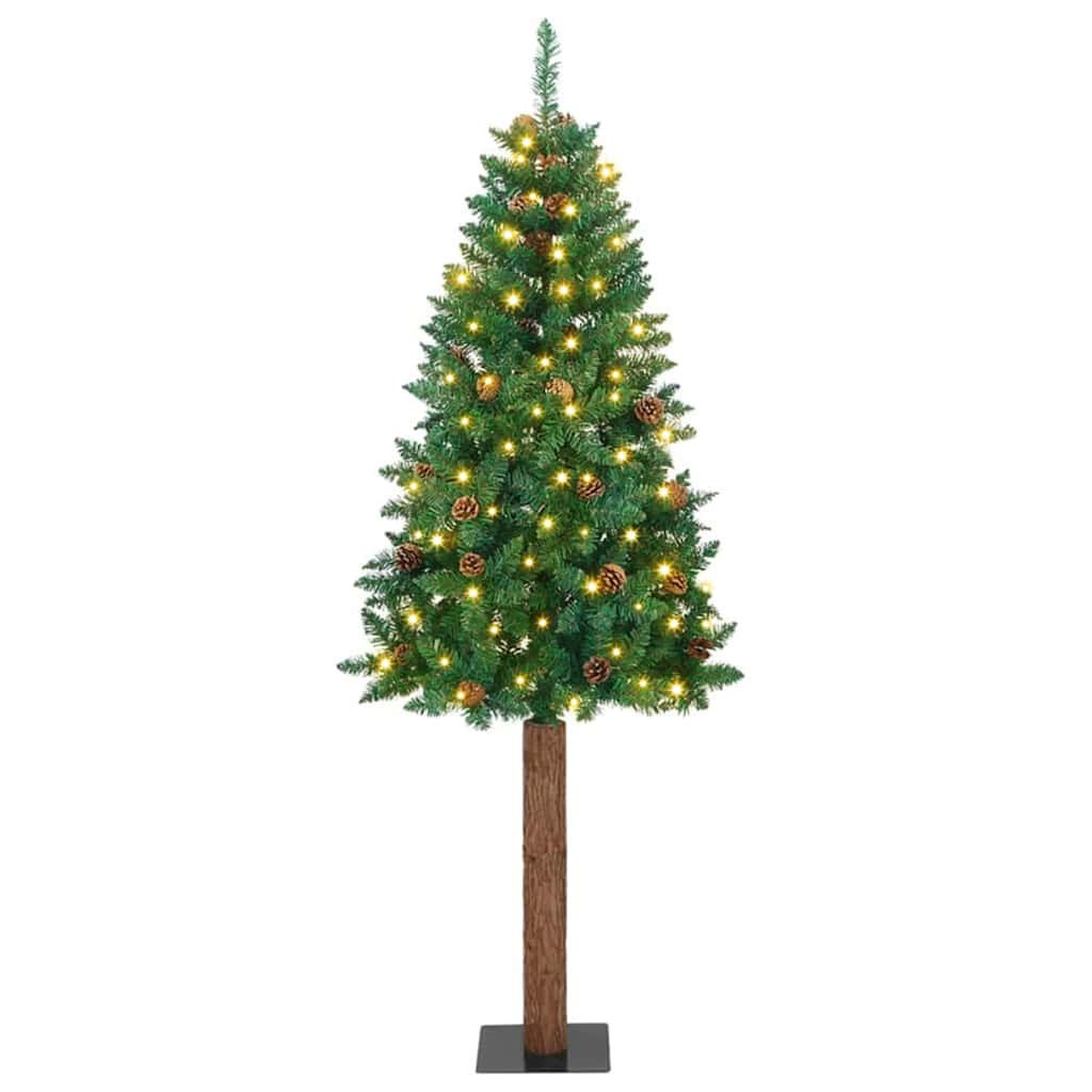 Albero di Natale snodato con 300 LED con supporto Verde 210 cm