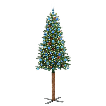Albero di Natale snodato con 300 LED con supporto Verde 210 cm