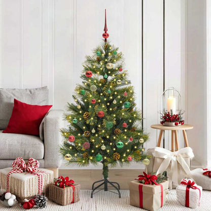 Albero di Natale artificiale pieghevole con coni Verde 150 cm