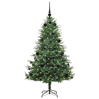 Albero di Natale Artificiale Pre-illuminato con Set di Palline
