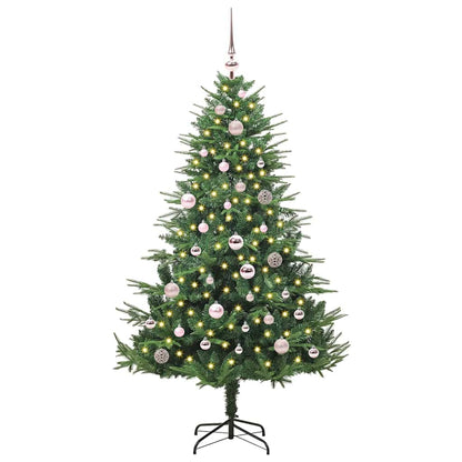 Albero di Natale Artificiale Pre-illuminato con Set di Palline