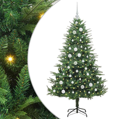 Albero di Natale Artificiale Pre-illuminato con Set di Palline