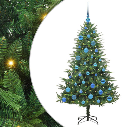 Albero di Natale Artificiale Pre-illuminato con Set di Palline