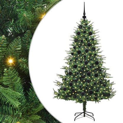 Albero di Natale Artificiale Pre-illuminato con Set di Palline