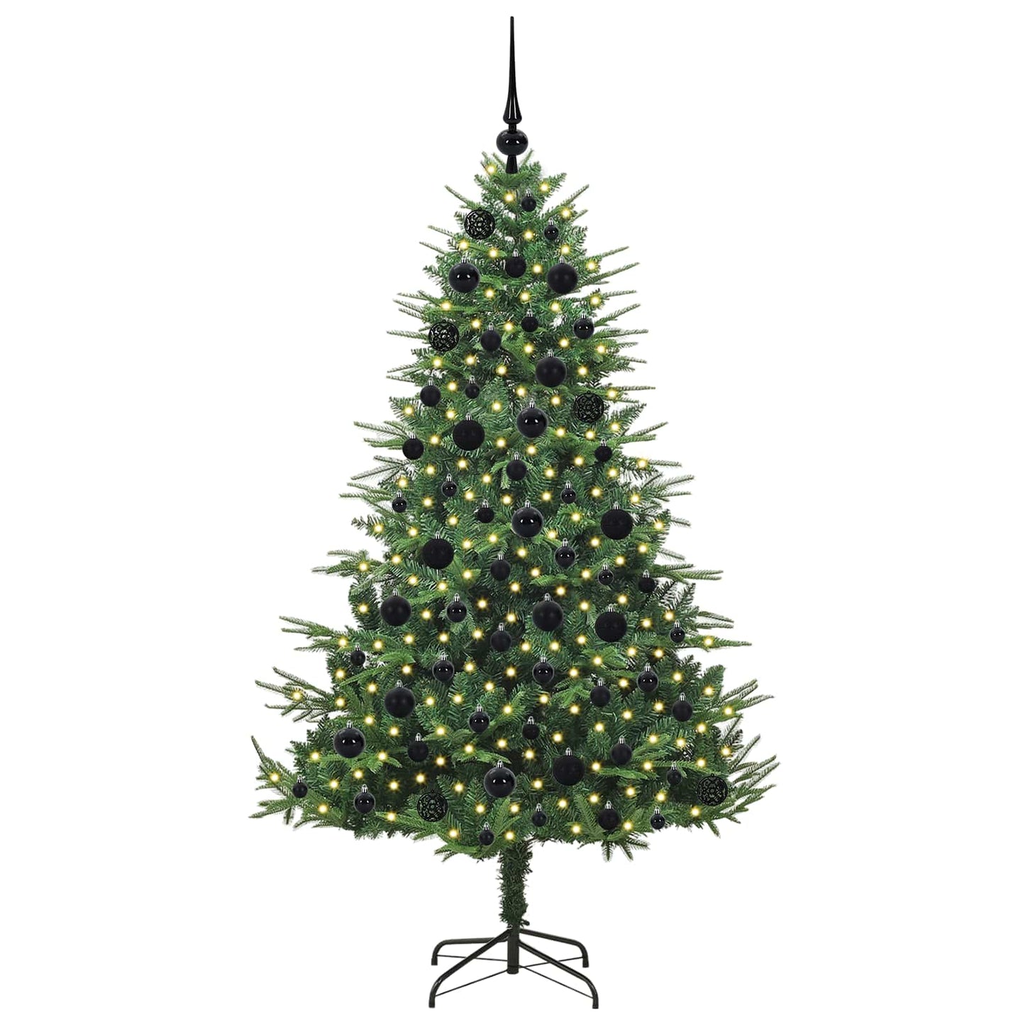 Albero di Natale Artificiale Pre-illuminato con Set di Palline