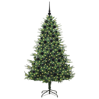 Albero di Natale Artificiale Pre-illuminato con Set di Palline