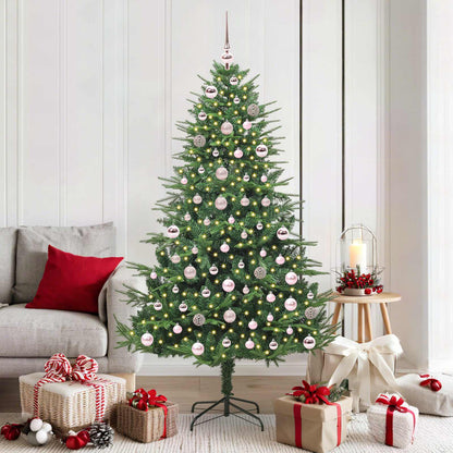 Albero di Natale Artificiale Pre-illuminato con Set di Palline