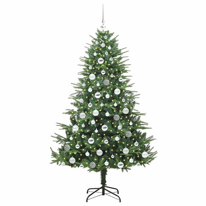Albero di Natale Artificiale Pre-illuminato con Set di Palline